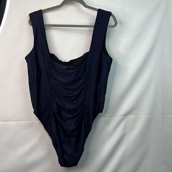J.Crew Navy Blue Ruched One Piece Swimsuit NWT - Picture 8 of 15